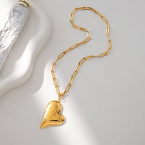 Classic Irregular Heart Stainless Steel Gold Color Women's Jewelry Sets h5 Picture7