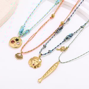 1 collar con colgante de acero inoxidable con forma irregular y caprichosa para mujer h5 Imagen3