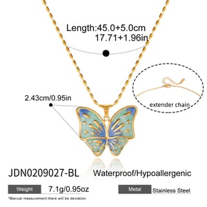 1 Piece Designable Butterfly Stainless Steel Gold Color Women's Pendant Necklaces h5 Picture2