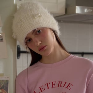 1 Parça Tatlı Fiyonk Düğümlü Naylon Peluş Örme Şapka h5 Resim3