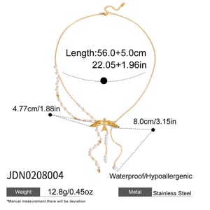 1 Piece Elegant Tassel Birds Stainless Steel Gold Color Women's Pendant Necklaces h5 Picture2