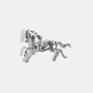 Broche en acier inoxydable doré en forme de cheval (1 pièce) h5 Image4