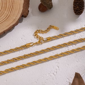 Ensemble collier en acier inoxydable à chaînes multicolores h5 Image2