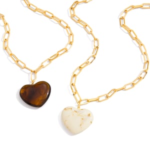 1 Piece Bohemian Heart Stainless Steel Gold Color Acrylic Women's Pendant Necklaces h5 Picture5