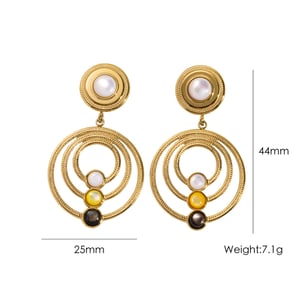 1 Pair Simple  Retro Circle Stainless Steel Women's Drop Earrings h5
