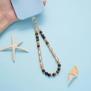 1 Stück klassische Perlen Natursteine Acryl-Telefonkette h5 Bild3