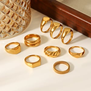 1 Piece Simple Stainless Steel Gold Color Minimalist Ring h5 Picture4