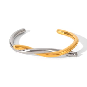 1 Piece Knot Shape Mixed Gold Stainless Steel  Cuff Bracelet h5