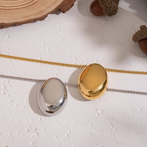 Collier long en acier inoxydable doré (1 pièce) h5 Image3