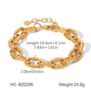 1 Piece Classic Stainless Steel Gold Color Chain Bracelet h5 Picture2