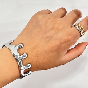 Damla Şeklinde Paslanmaz Çelik Altın Renkli Bileklik Seti h5 Resim4