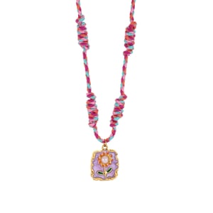 1 collar con colgante de acero inoxidable con diseño de flor dulce para mujer h5 Imagen5