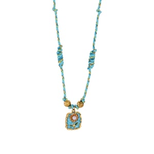 1 collar con colgante de acero inoxidable con diseño de flor dulce para mujer h5 Imagen6