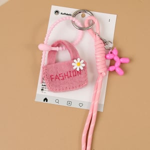 1 Piece Felt Mini Bag with Cute Dog  Women's Bag Charms h5