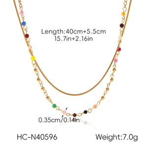 1 Piece Simple Beads Stainless Steel Gold Color Layered Necklace h5 Picture2