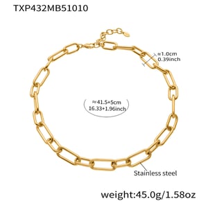 Classic Chain Stainless Steel Gold Color Women's Jewelry Sets h5