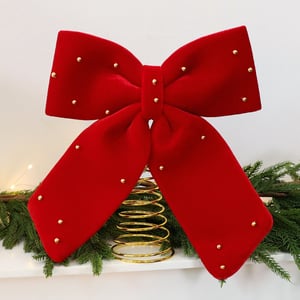 1 Piece Christmas Red Bowknot Polyester Party Supplies h5 Picture3