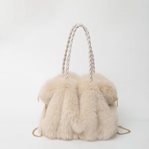 1 Piece Luxurious  Furry Pleat Solid Color  Women's Shoulder Bags h5