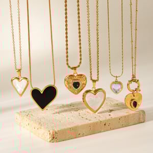 1 Piece Heart Stainless Steel Gold Color Pendant Necklace h5 Picture5