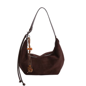 1 Piece  Retro Solid Color  Suede Women's Crossbody Bags(Includes Bag Pendant) h5