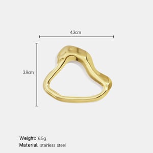 Broche en forme de cœur en acier inoxydable doré (1 pièce) h5 Image2