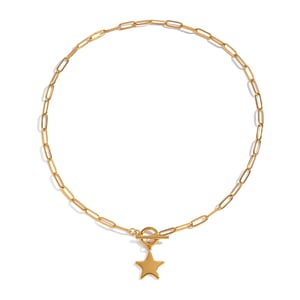 Collier pendentif en acier inoxydable doré en forme d&#39;étoile (1 pièce) h5 Image5