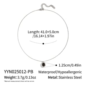 Collier pendentif rond en acier inoxydable émaillé couleur or 1 pièce h5