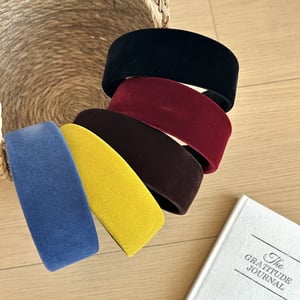 1 bandeau à cheveux en velours à large bord, style simple et tendance pour femme h5 Image2