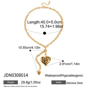Sexy Leopard Print Stainless Steel Gold Color Women's Jewelry Sets h5