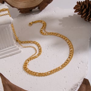 Collier à plusieurs rangs en acier inoxydable doré (1 pièce) h5 Image4