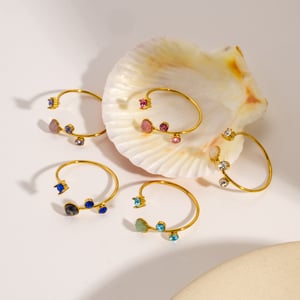 1 Piece Luxurious  Sweet Irregular Shape Stainless Steel Statement Rings h5 Picture3