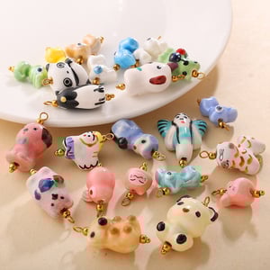 Ciondolo fai da te a forma di animaletto in ceramica, 1 pezzo h5 Immagine2