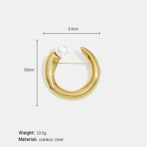 Broche en acier inoxydable doré en forme de C (1 pièce) h5 Image2