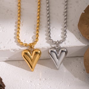1 Piece Heart Stainless Steel Gold Color Pendant Necklace h5 Picture3