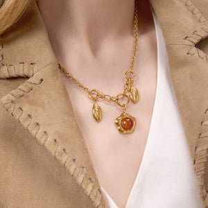 1 Piece Glamorous Flower Irregular Shape Stainless Steel Gold Color Acrylic Women's Pendant Necklaces h5 Picture5