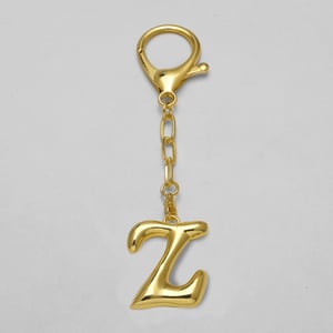 1 Piece Bubble Letter Copper Gold Color Keychain h5