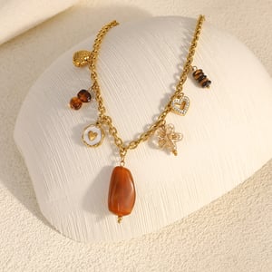1 Piece  Daily Flower Heart Stainless Steel Women's Pendant Necklaces h5 Picture3