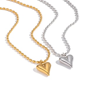 1 Piece Heart Stainless Steel Gold Color Pendant Necklace h5 Picture6