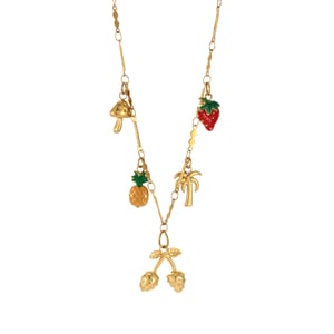 Collar con colgante de acero inoxidable con frutas vívidas para mujer (1 pieza) h5 Imagen2