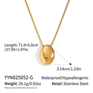 Collier long en acier inoxydable doré (1 pièce) h5