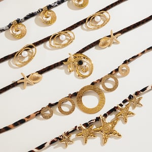 1 Piece Fashionable Thread Stainless Steel Gold Color Women's Pendant Necklaces h5 Picture3