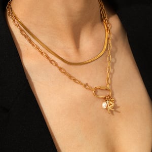 1 Piece Stainless Steel Gold Color Oceanic Pendant Necklace h5 Picture3