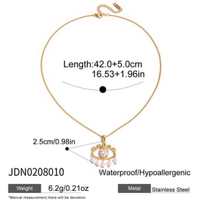 1 Piece Ornate Devil's Eye Stainless Steel Gold Color Women's Pendant Necklaces h5 Picture2