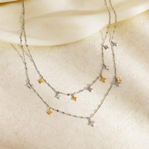 1 Piece  Star  Mixed Gold Color And Silver Colors  Women's Chain Necklaces h5 Picture4