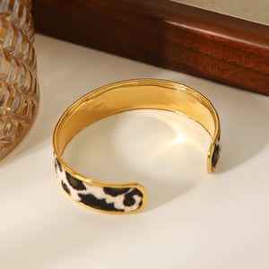 1 Piece Leopard Stainless Steel Gold Color Bangle h5 Picture5