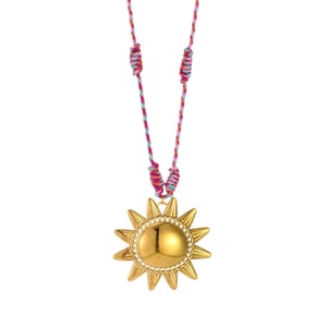 1 collar colgante de acero inoxidable con diseño de sol delicado para mujer h5