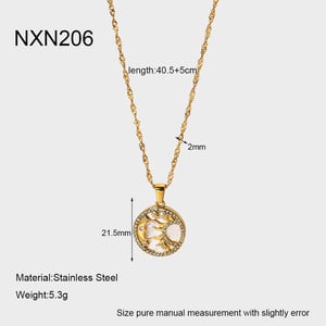 1 Piece Luxurious Sun Circle Moon Stainless Steel Women's Pendant Necklaces h5