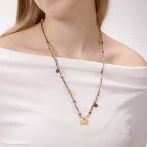 Collier avec pendentif en forme de poney en acier inoxydable doré pour femme, 1 pièce h5 Image4