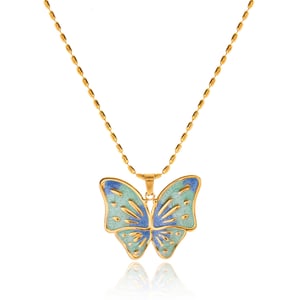 1 Piece Designable Butterfly Stainless Steel Gold Color Women's Pendant Necklaces h5 