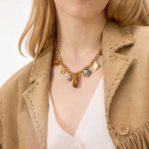 1 Piece Designable Droplet Stainless Steel Gold Color Acrylic Women's Pendant Necklaces h5 Picture4